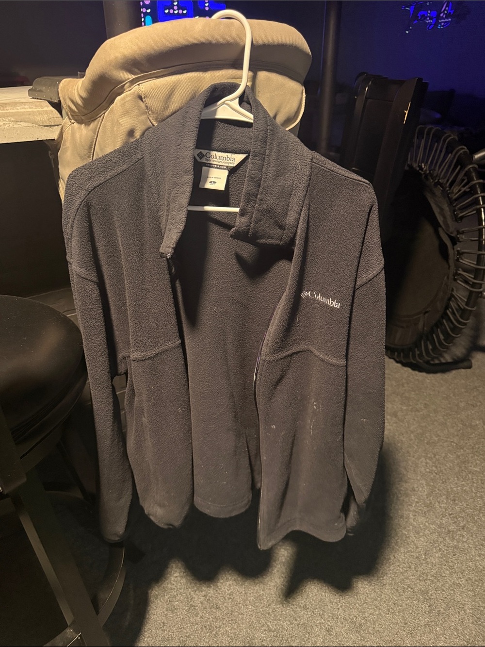 Columbia Men's Dark Gray Zip-Up Fleece Jacket